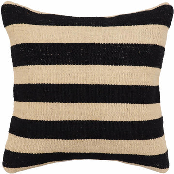 handmade Modern Pillow Beige Black Hand-Woven SQUARE 100% WOOL  Hand woven turkish pillow  2 x 2